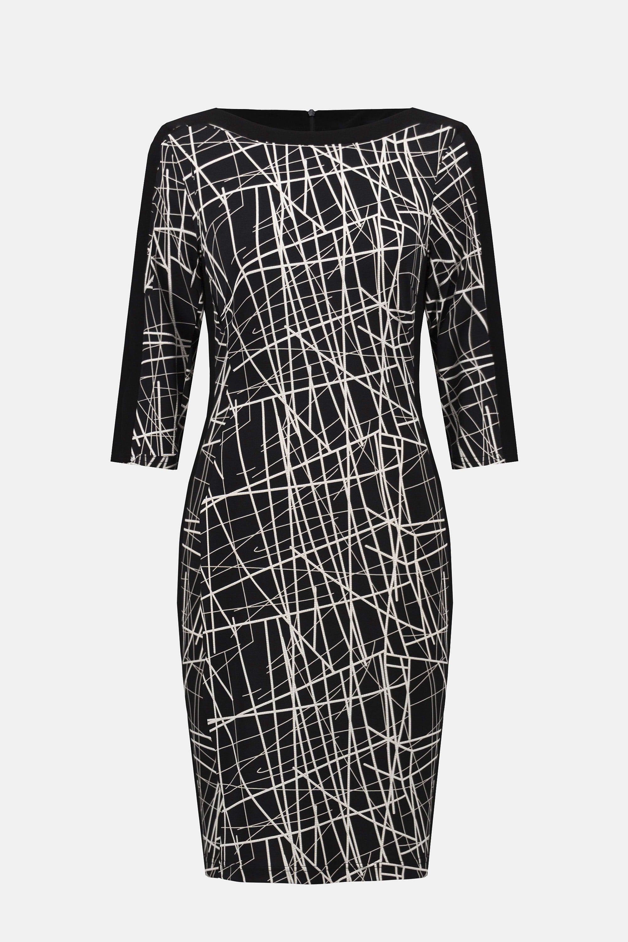 253093  Silky Knit Abstract Print Sheath Dress