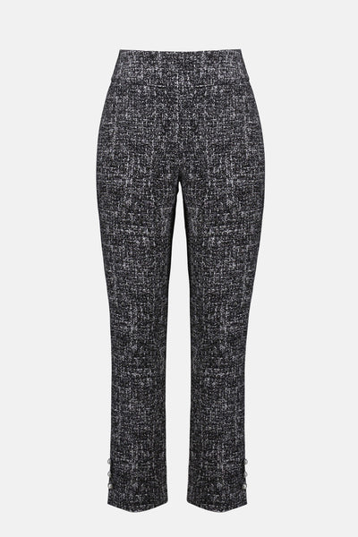 253099 Abstract Jacquard Button Hem Pants