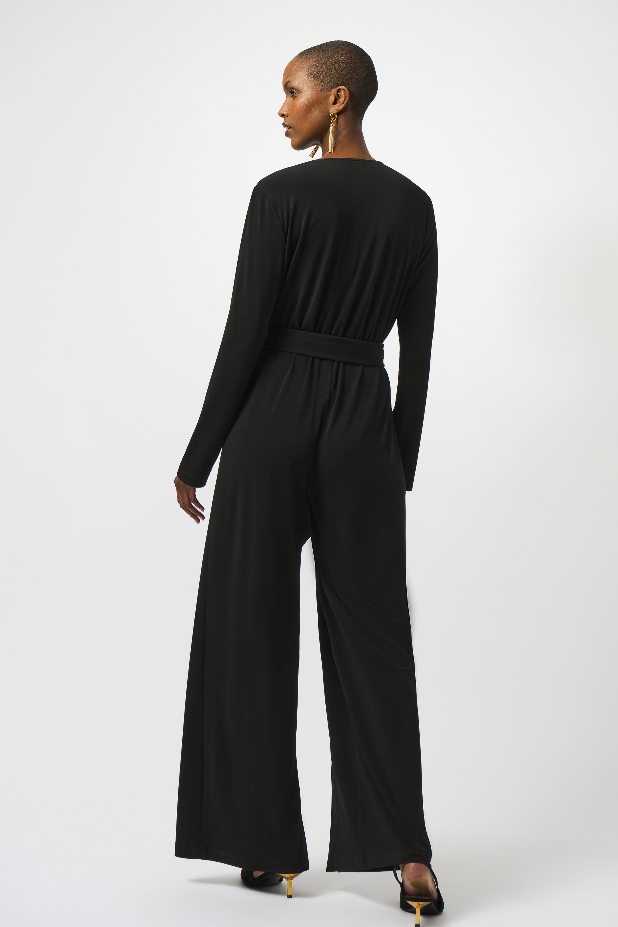 253119 Moss Crepe Wide-Leg Button Jumpsuit