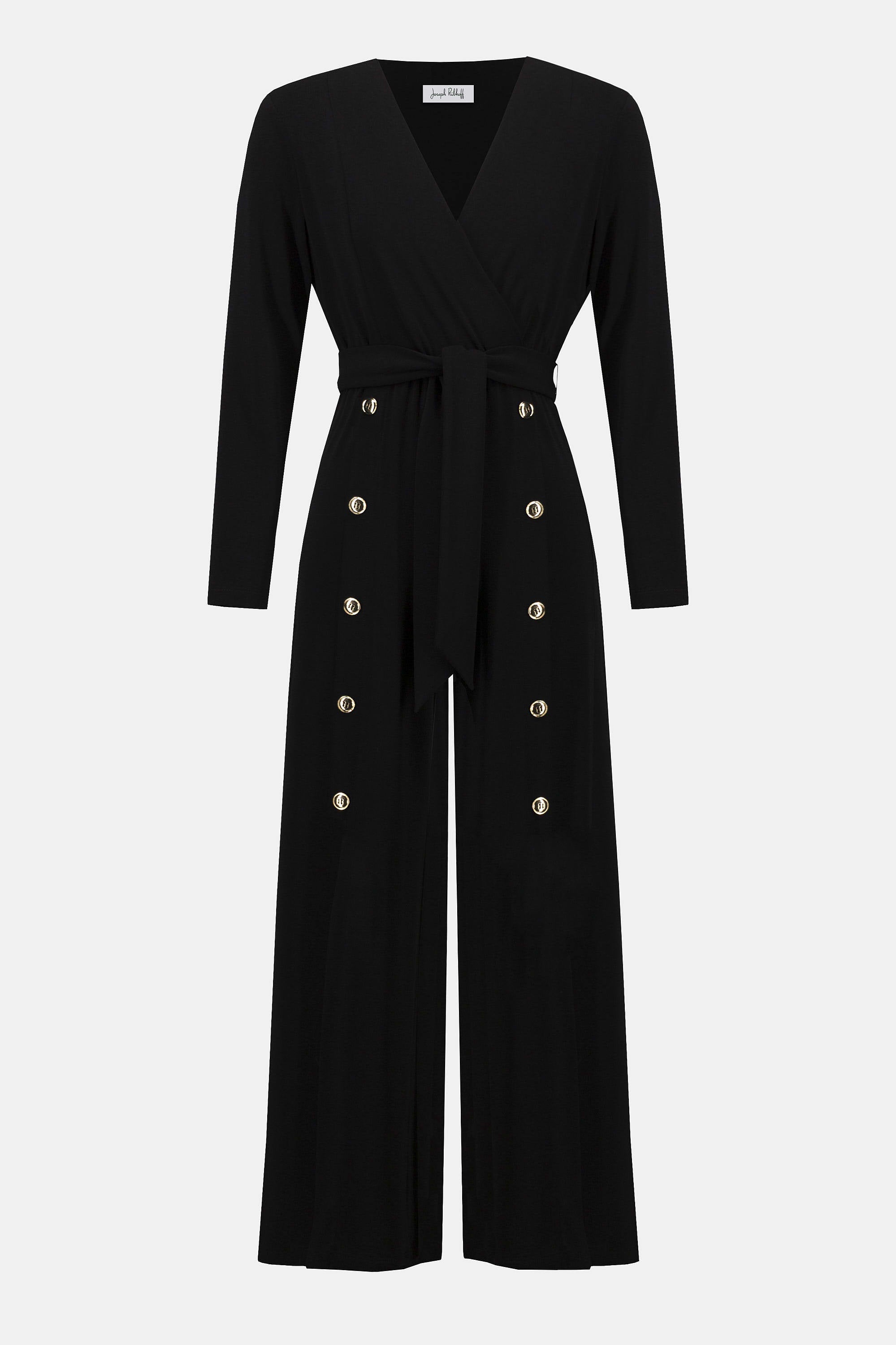 253119 Moss Crepe Wide-Leg Button Jumpsuit