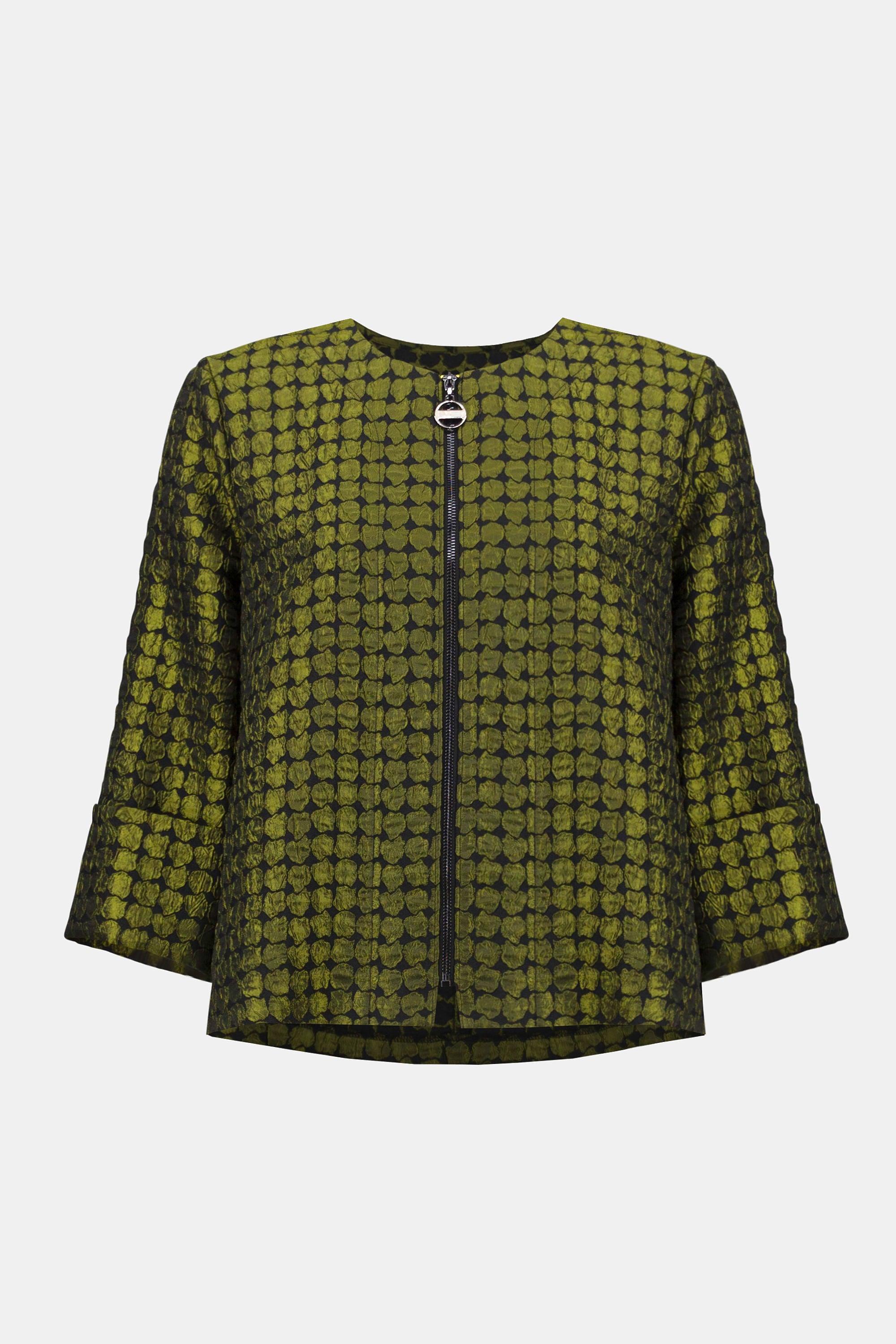 253125 Textured Jacquard Swing Jacket