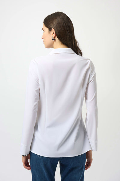 253132 Stretch Poplin Fitted Tie Shirt