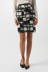 253146 Jacquard Sweater Plaid Print Pencil Skirt