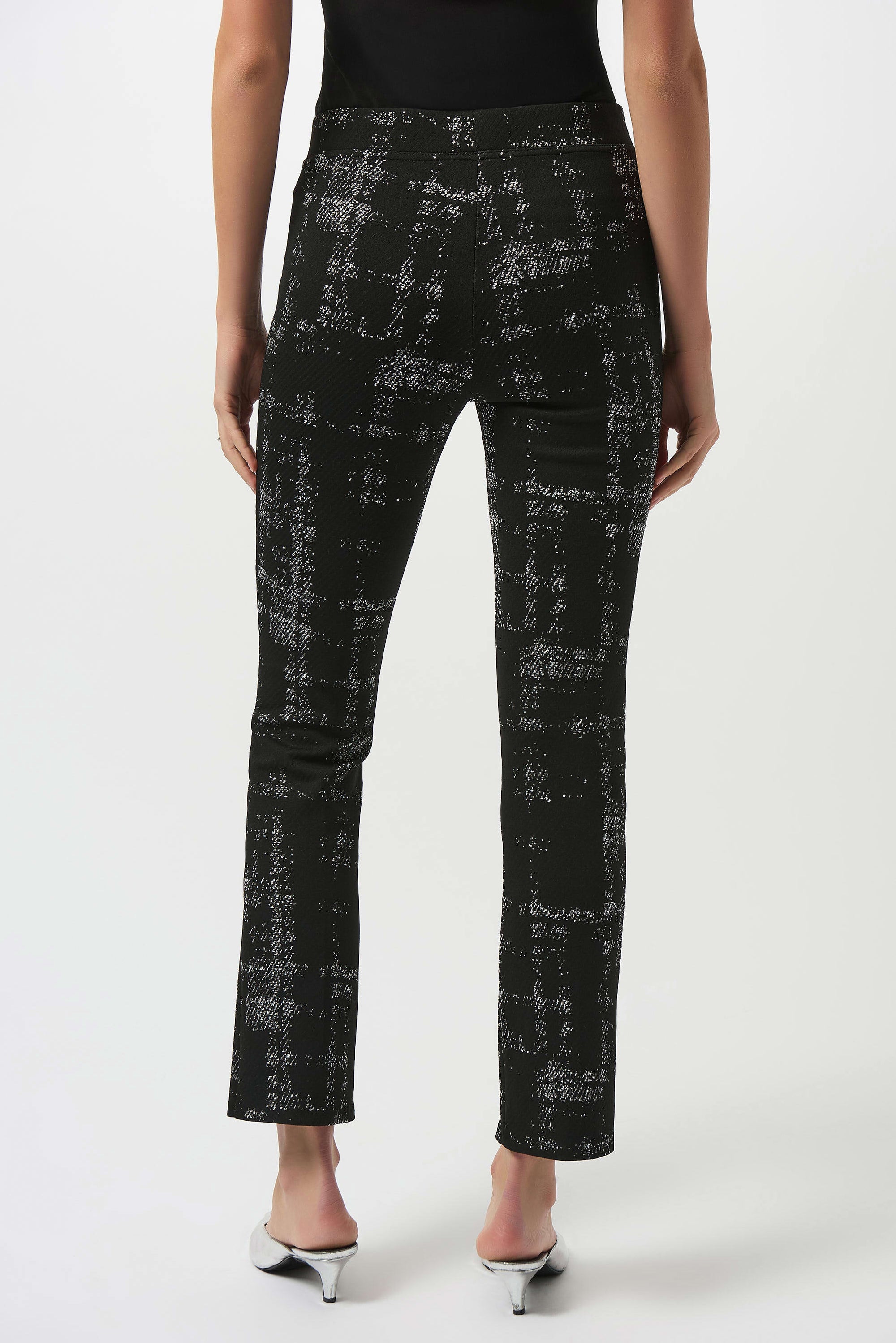 253179 Jacquard Sweater Knit Plaid Pants