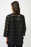 253199 Check Organza Evening Swing Jacket