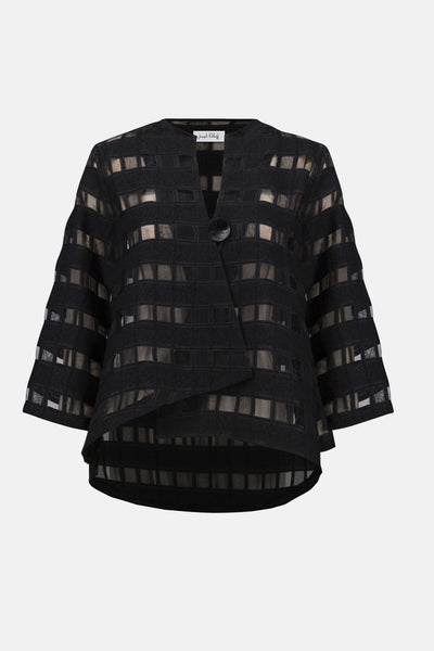 253199 Check Organza Evening Swing Jacket