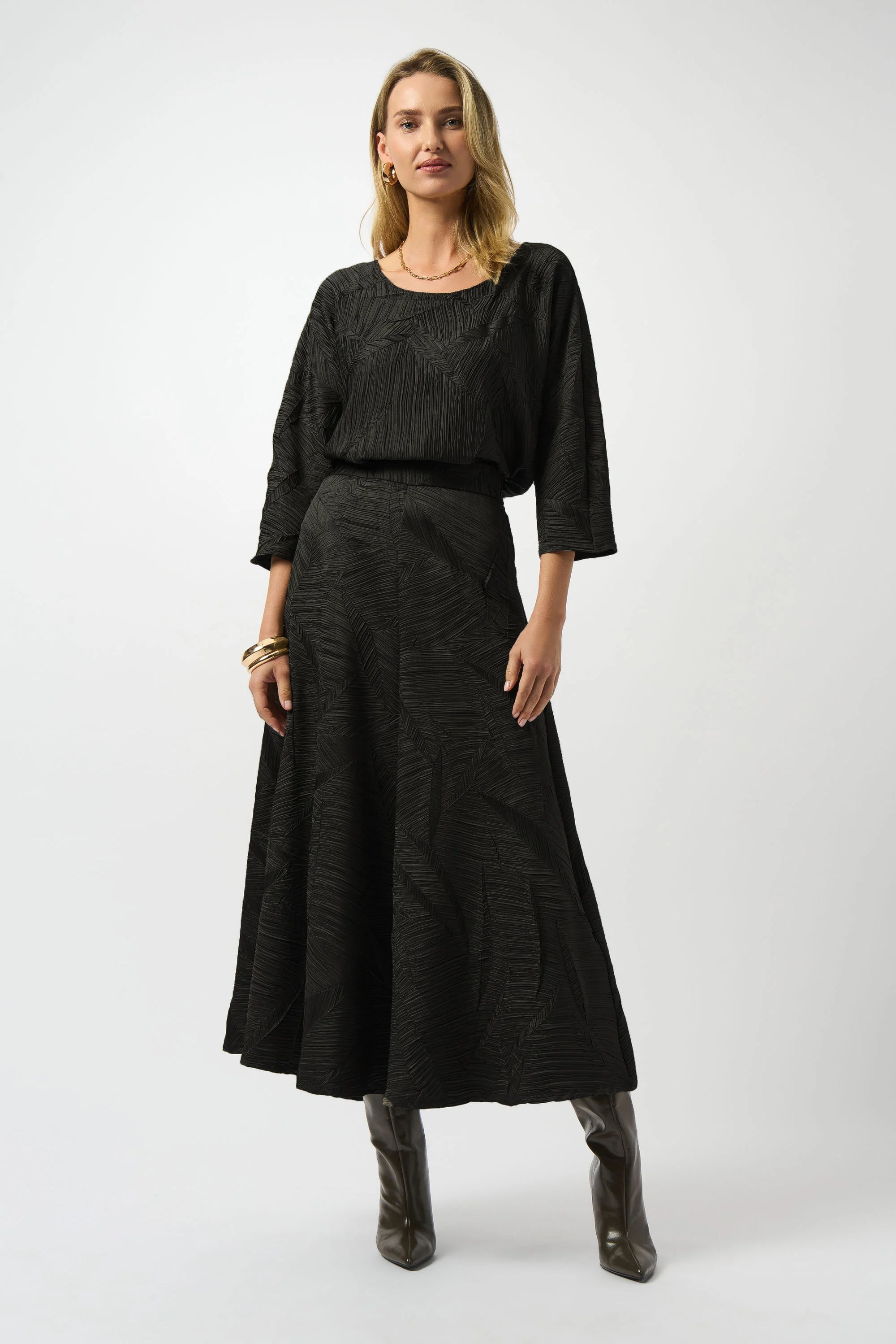 253248 Crush Pleat Flared Skirt