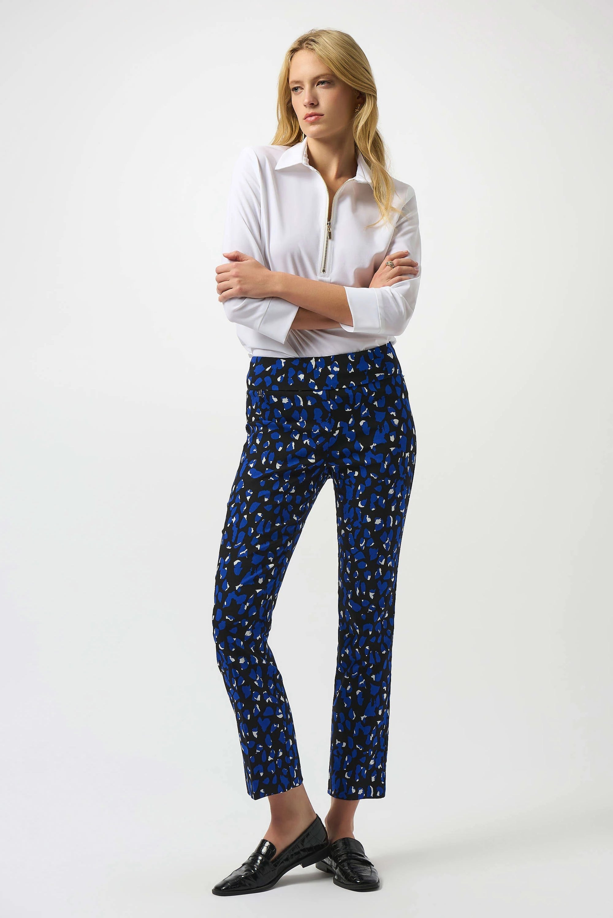 253268B Royal Blue Millennium Pattern Straight Leg Pant