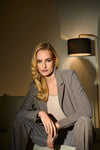 253721 Shimmer Lurex Shaped Long Blazer