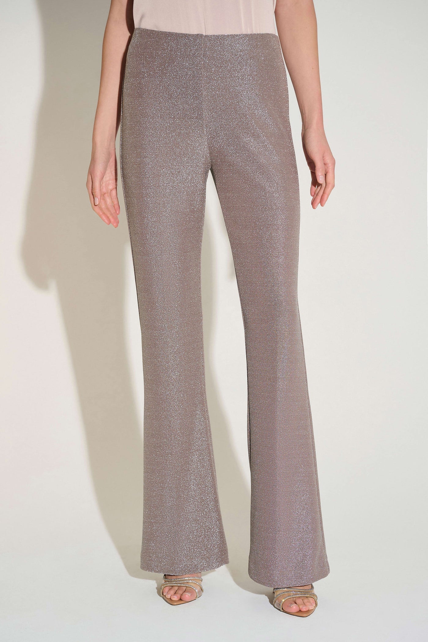 253722 Shimmer Lurex Knit Flared Evening Pants