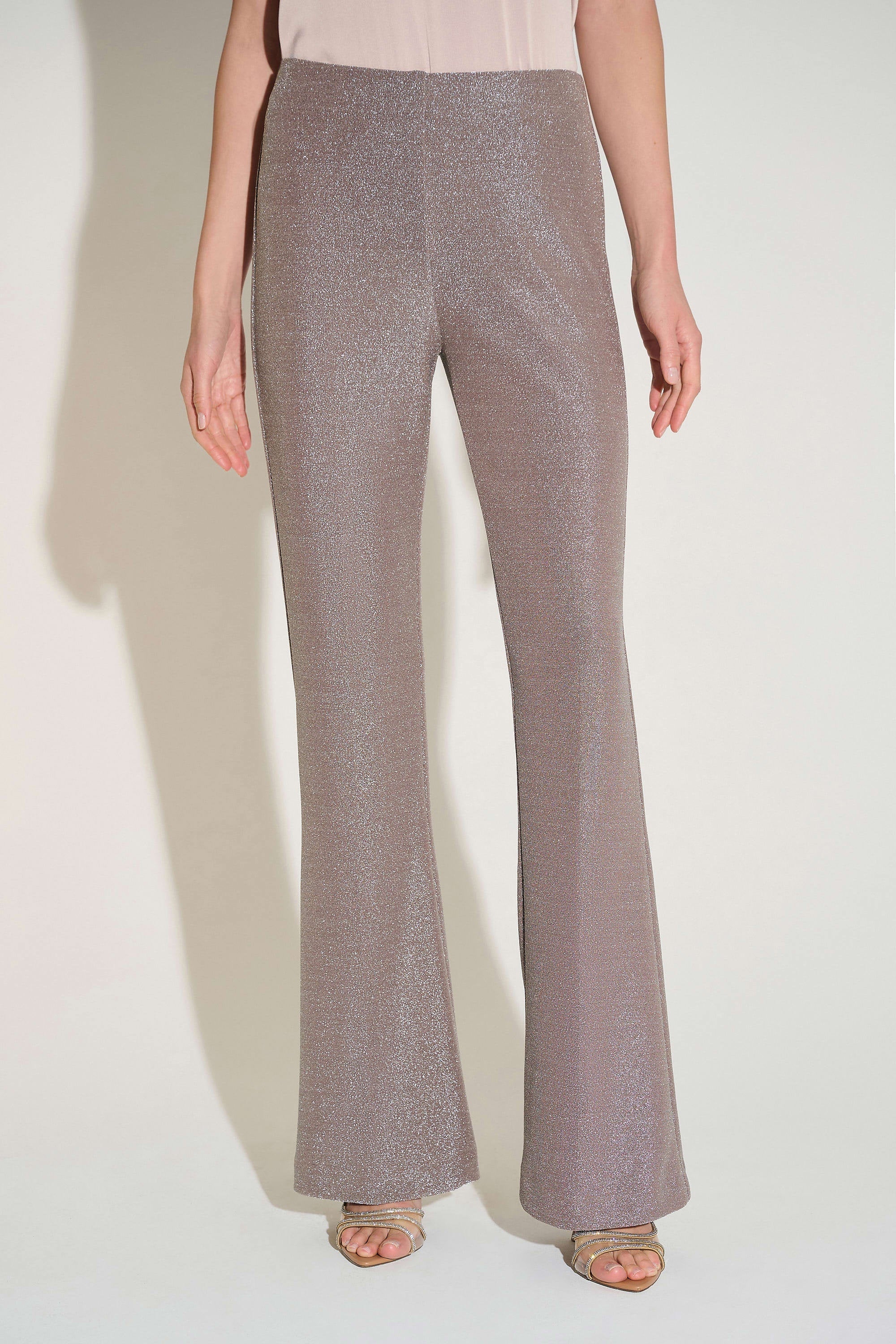 253722 Shimmer Lurex Knit Flared Evening Pants