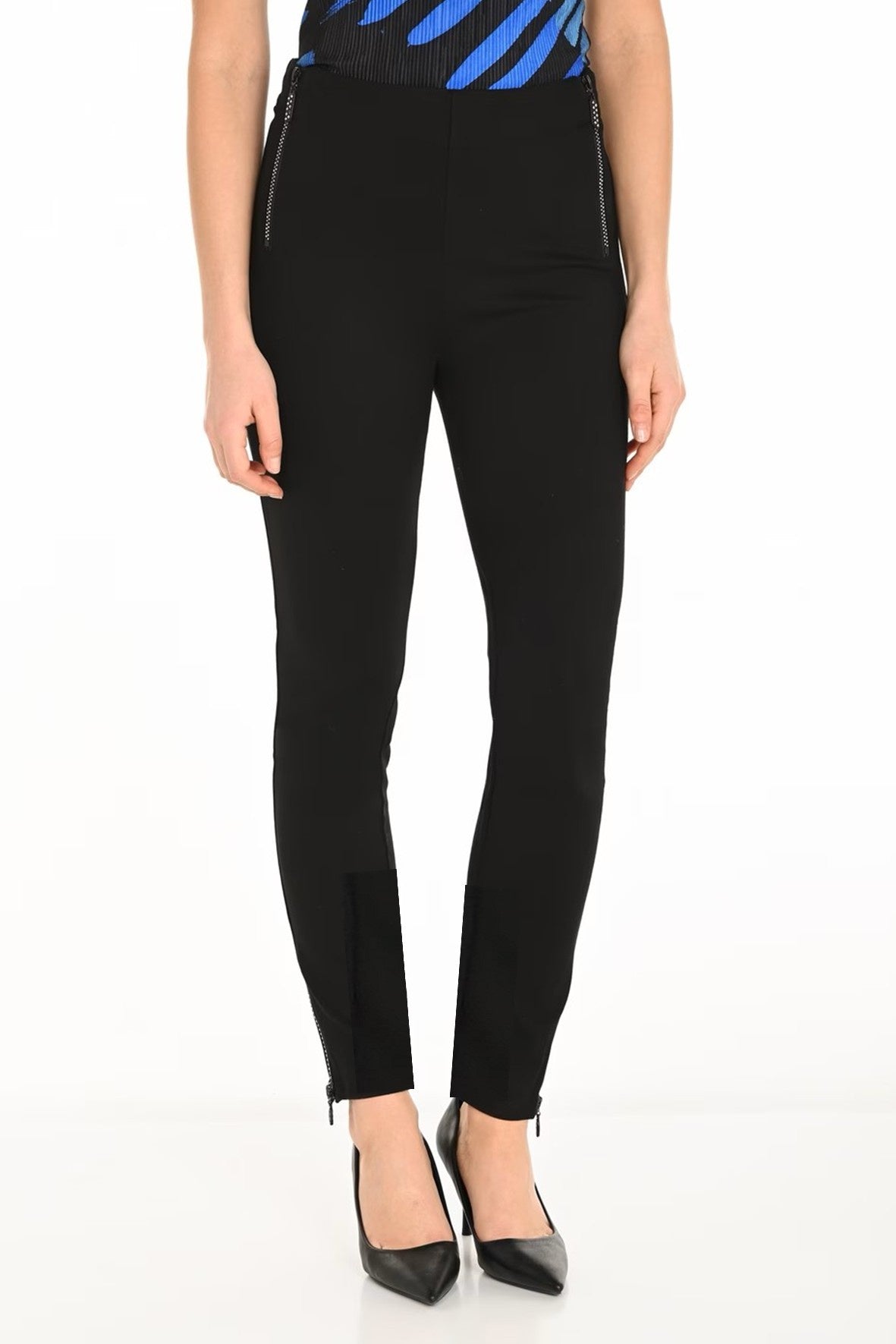 253739 Diamante Zip Slim Leg Cigarette Pant