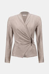 253789 Shimmer Wrap-Style Fitted Top