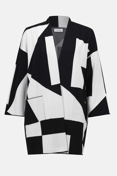 253901 Geometric Jacquard Cardigan Coat