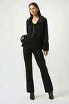 253905 Sweater Knit Fur Trim Coat Jacket