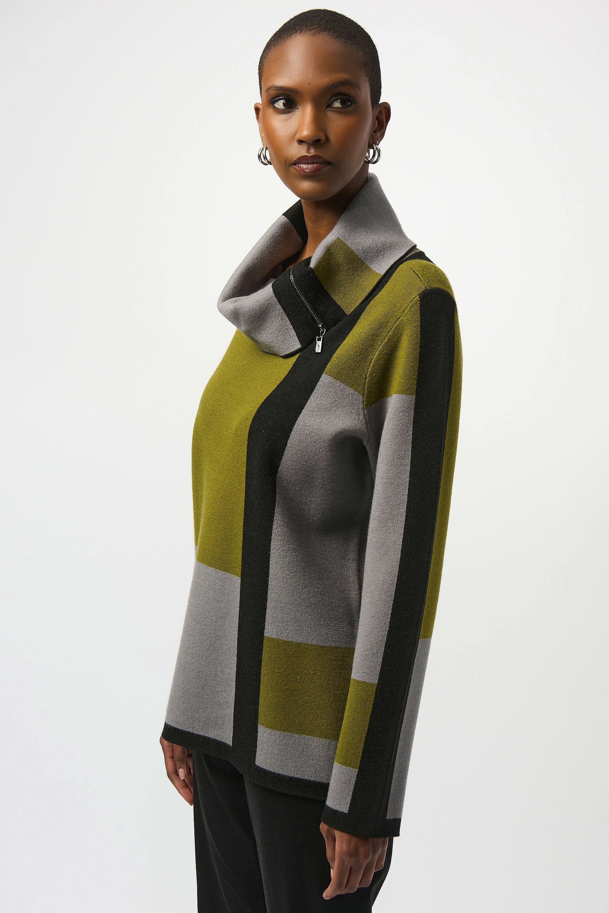 253911 Jacquard Sweater Colour Block Pullover