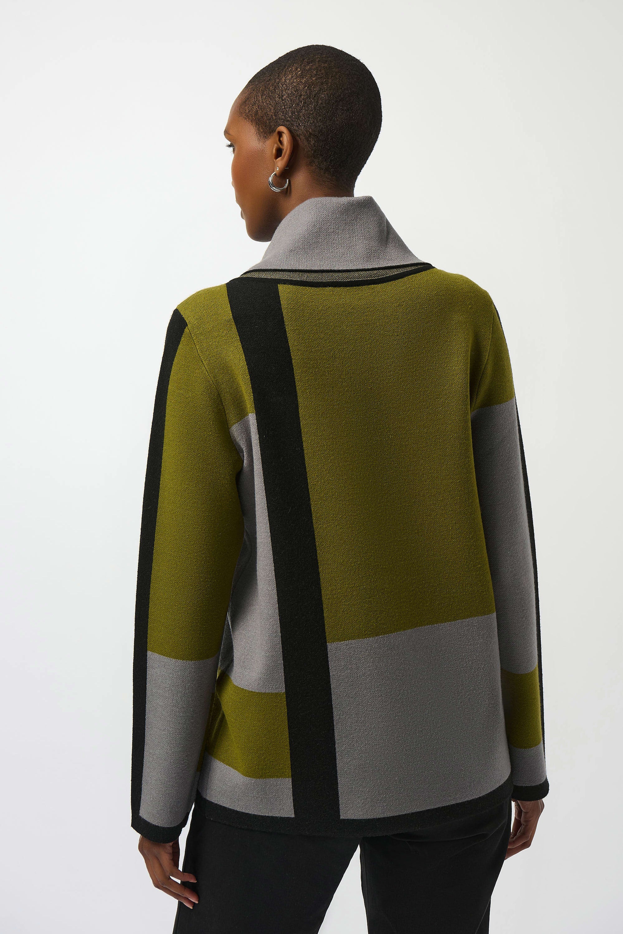 253911 Jacquard Sweater Colour Block Pullover