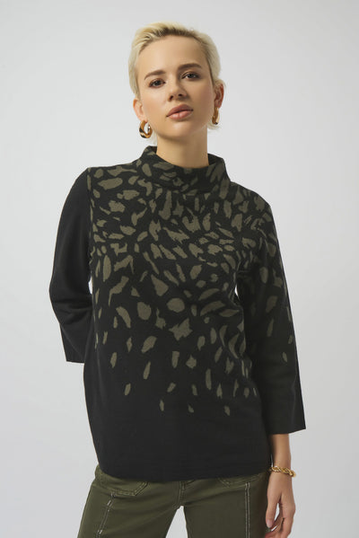 253912 Jacquard Animal Pattern Knit Sweater