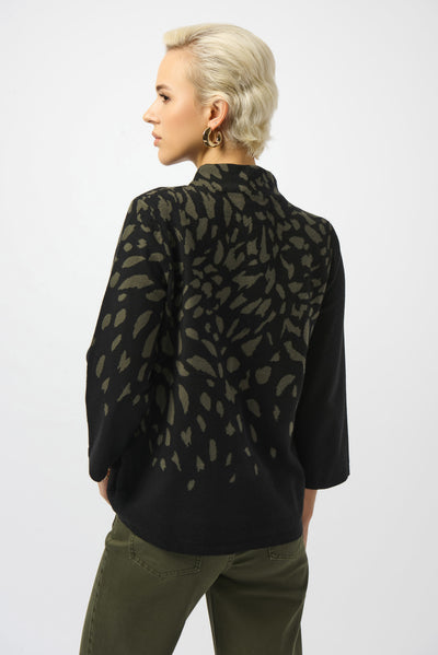 253912 Jacquard Animal Pattern Knit Sweater