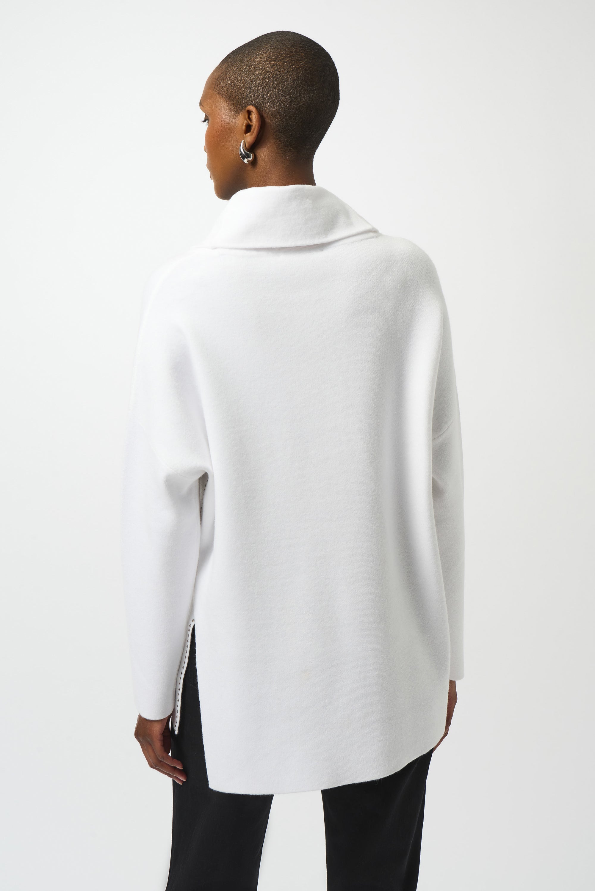 253913  Oatmeal Asymmetrical Cowl Neck Jumper