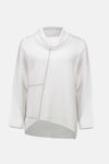 253913W White Asymmetrical Cowl Neck Jumper