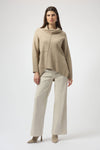 253913W White Asymmetrical Cowl Neck Jumper