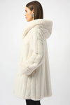 253926W - White Reversible Faux Mink Coat