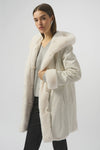 253926W - White Reversible Faux Mink Coat