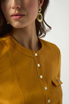253935 Square Dome Foiled Faux Suede Fitted Jacket
