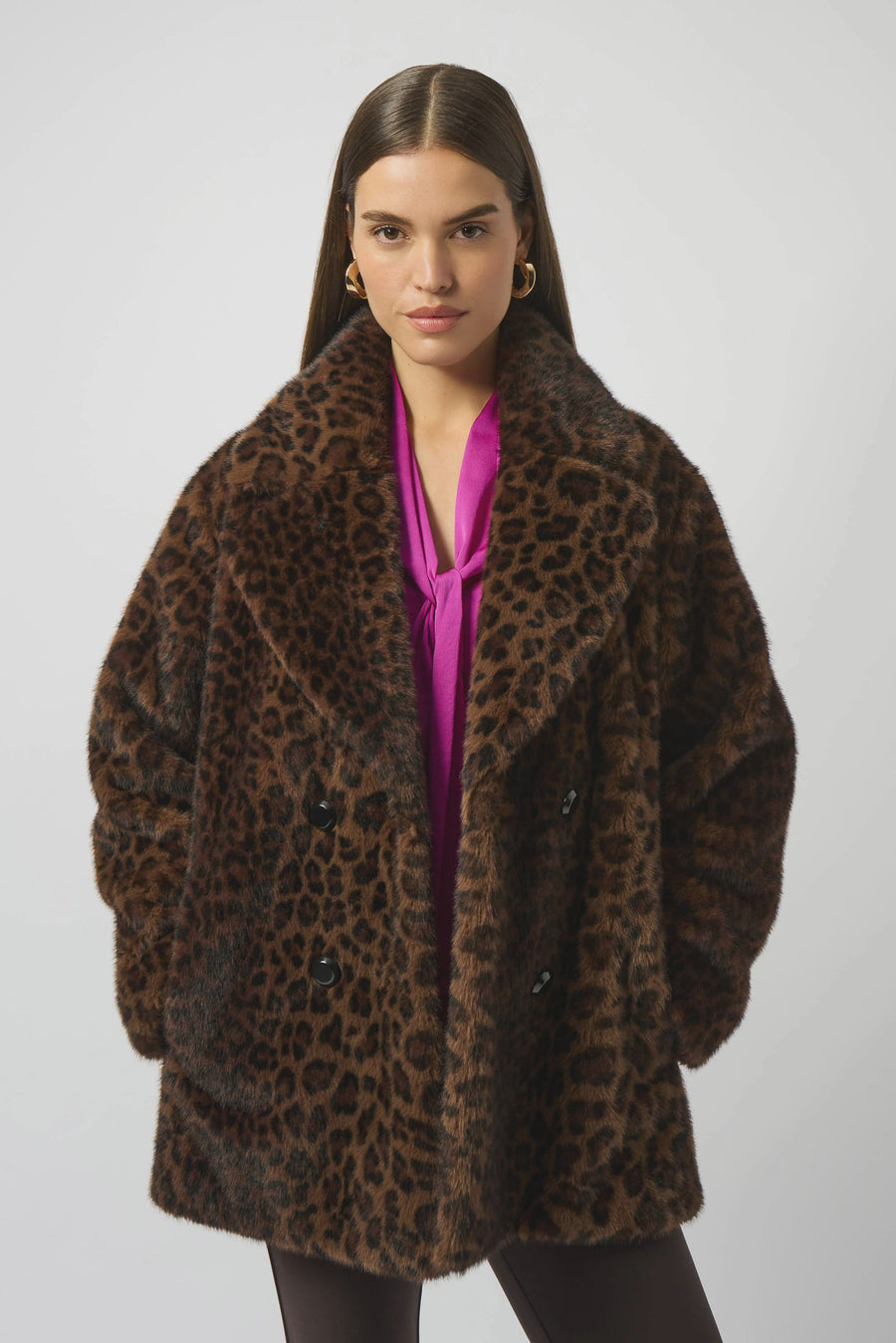 253937  Chocolate Leopard Fur Coat