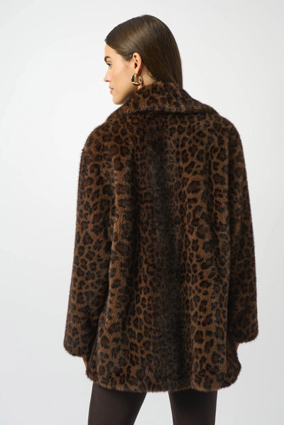 253937  Chocolate Leopard Fur Coat