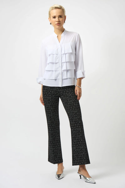 253944 Stretch Poplin Ruffled Blouse