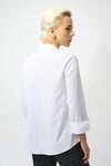 253944 Stretch Poplin Ruffled Blouse