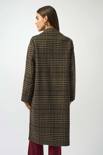 253946   Wool Blend Plaid Double-Faced Coat