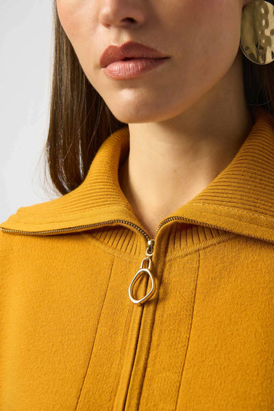 253963 Zip Collar Sweater Knit Boxy Jumper