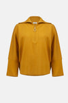 253963 Zip Collar Sweater Knit Boxy Jumper