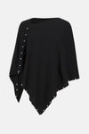 253968 Cashmere Poncho with Pearl Detailing