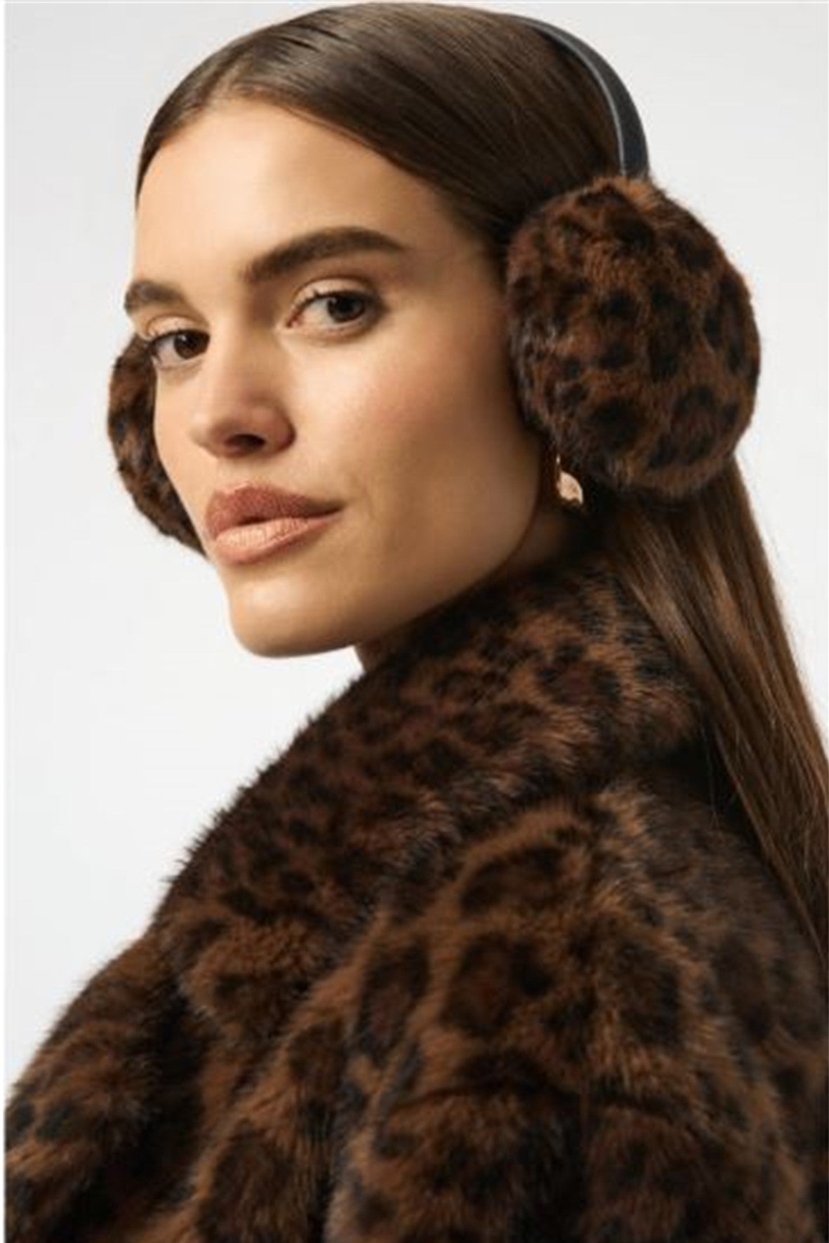 253976X  Leopard Faux Fur Ear Muffs
