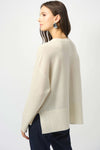 253980 Vanilla Cashmere Relaxed Fit Sweater With Detailing
