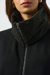 253998  Trimmed Poncho Sleeve Zip Jacket