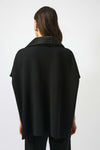 253998  Trimmed Poncho Sleeve Zip Jacket