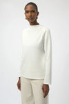 254034W  White Ponti Lite Straight Seam Top
