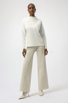 254034W  White Ponti Lite Straight Seam Top