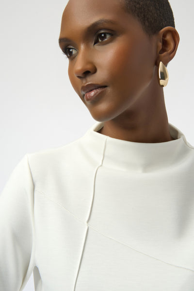 254034W  White Ponti Lite Straight Seam Top