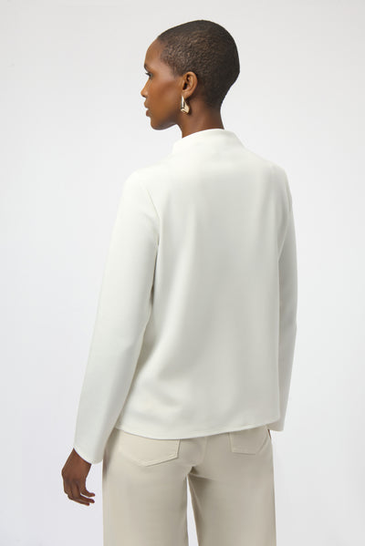 254034W  White Ponti Lite Straight Seam Top