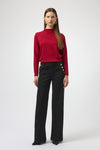 254034R Ruby Red Ponti Lite Straight Seam Top