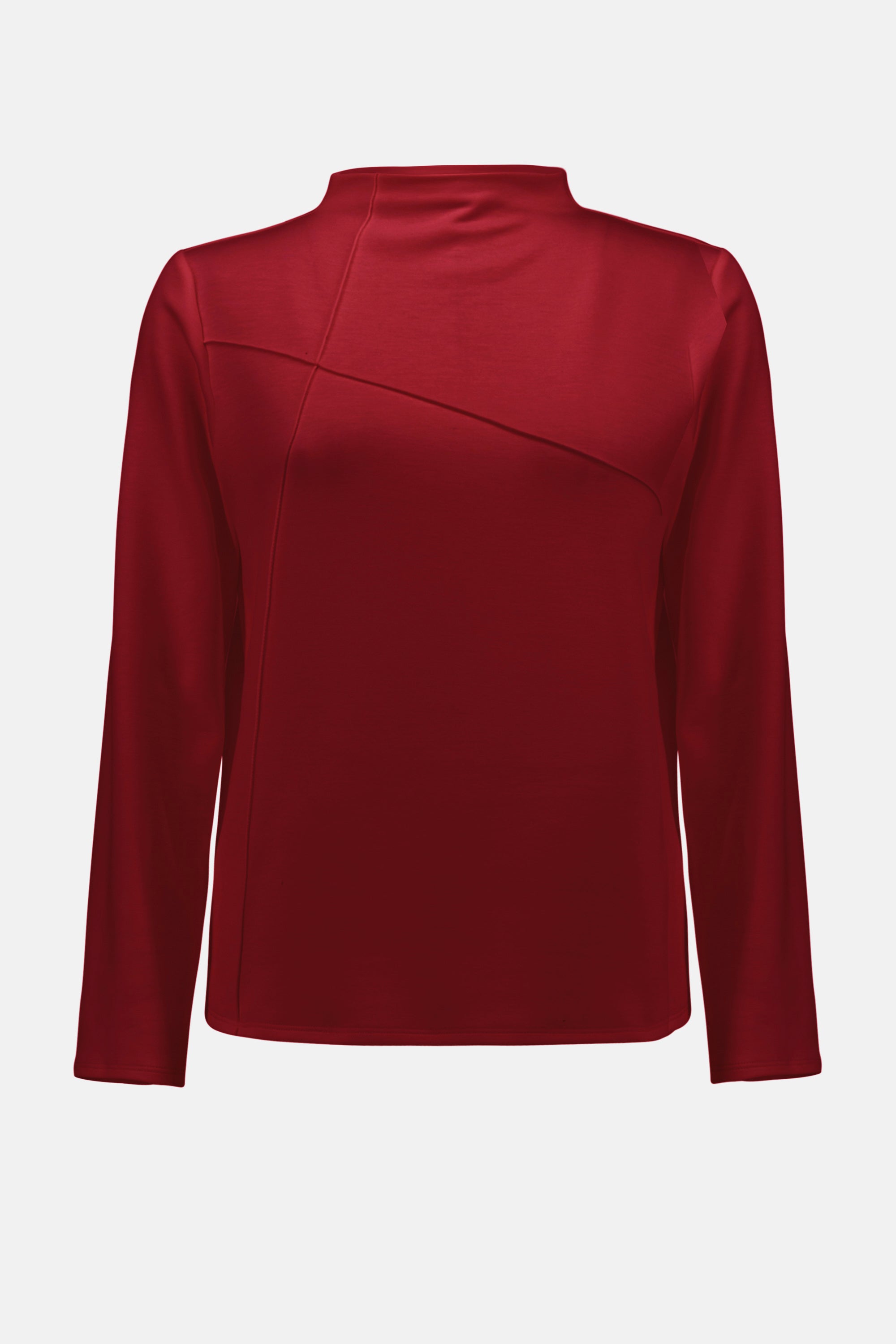 254034R Ruby Red Ponti Lite Straight Seam Top