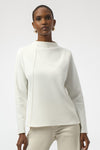 254034W  White Ponti Lite Straight Seam Top
