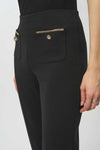 254043 Classic Taper Leg Gold Chain Trim Crepe Pant