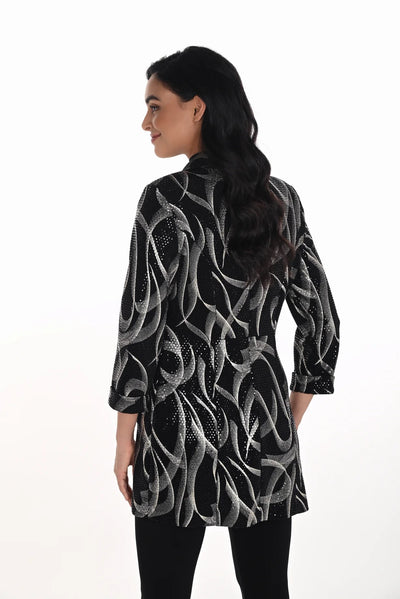 254148 Long Line Shimmer Knit Jacket